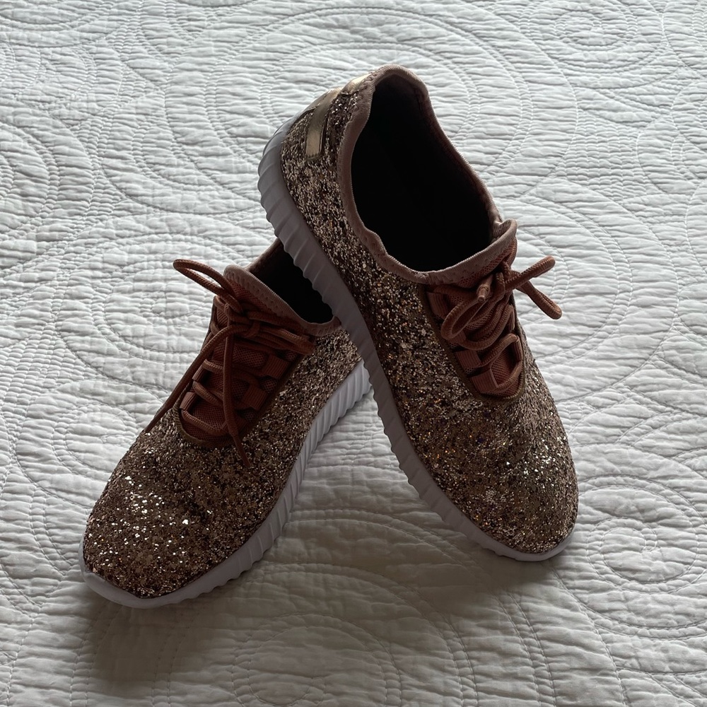 Rose Gold glitter sneakers Liliana